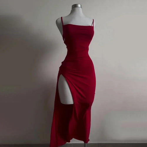 2025 Explosive New Dress Summer High Sensibility Halter Strap Spice Girl Bag Hip Dress