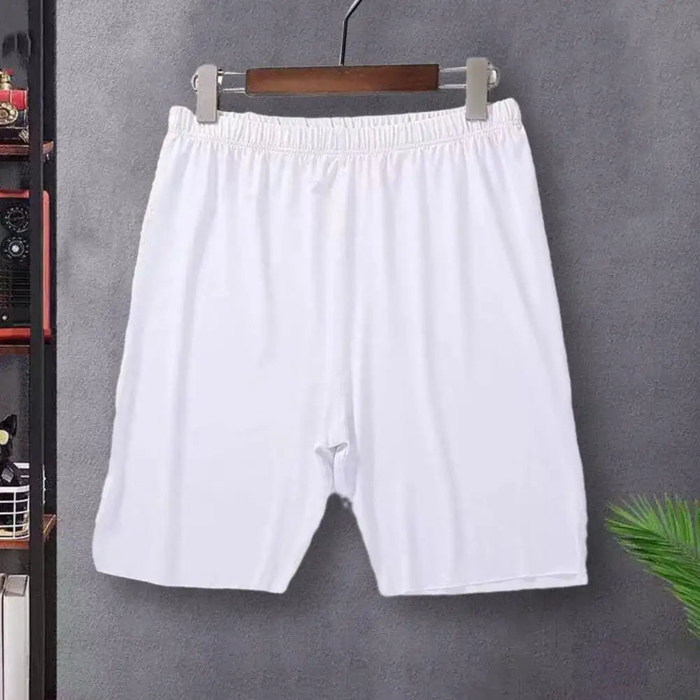 Men Summer Shorts Comfortable Men's Pajama Shorts with Elastic Waist Breathable Fabric Soft Knee Length Homewear Pants for Men