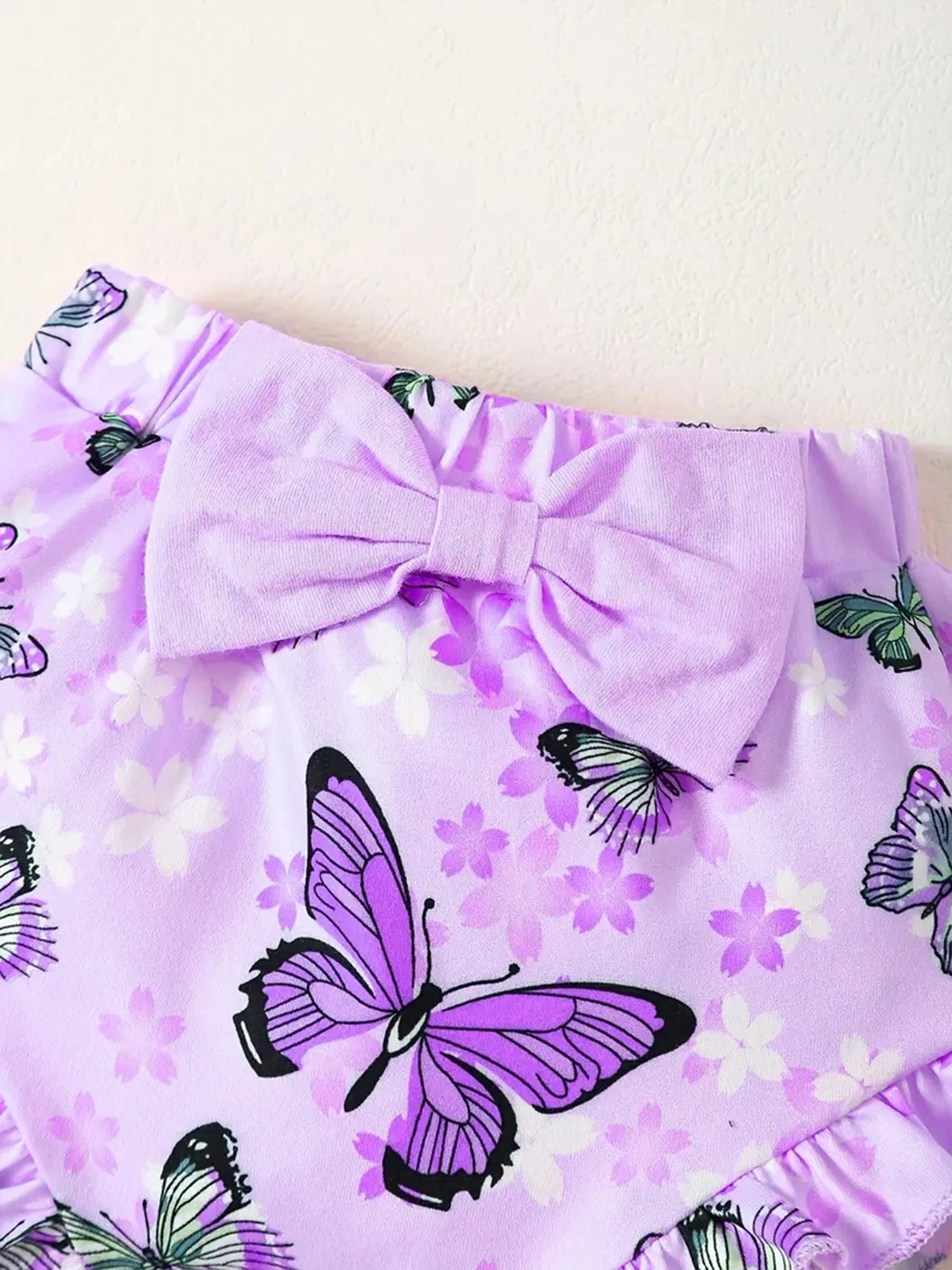 Toddler Girl Floral Print Dress Sleeveless Ruffle Hem Elastic Waist Bow Headband 3 Piece Outfit Set for Summer